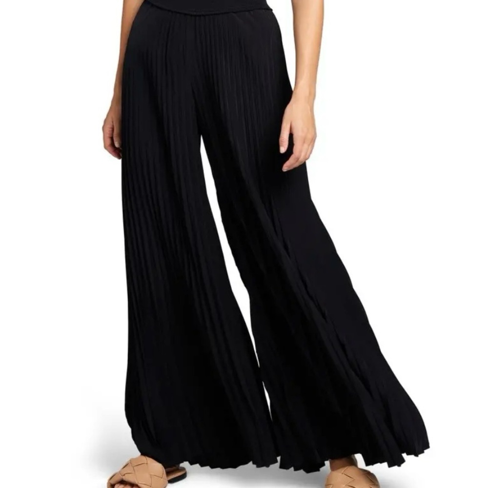 A.L.C Black and Green Wide-Leg Pleated Pants size 0
